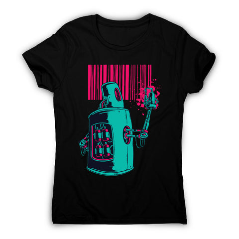 Robot graffiti - women's funny premium t-shirt - Graphic Gear