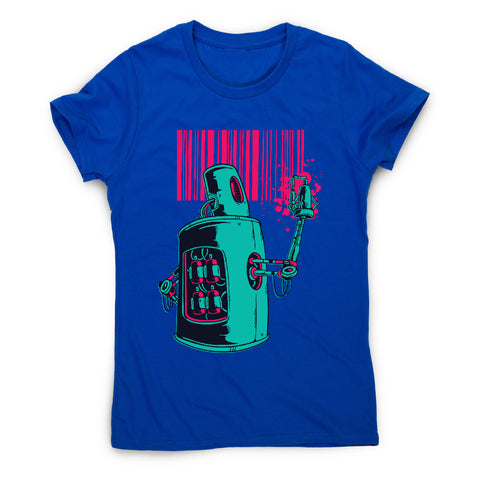 Robot graffiti - women's funny premium t-shirt - Graphic Gear