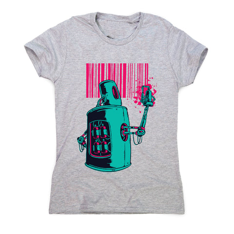 Robot graffiti - women's funny premium t-shirt - Graphic Gear