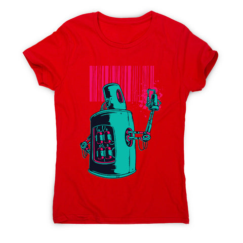 Robot graffiti - women's funny premium t-shirt - Graphic Gear