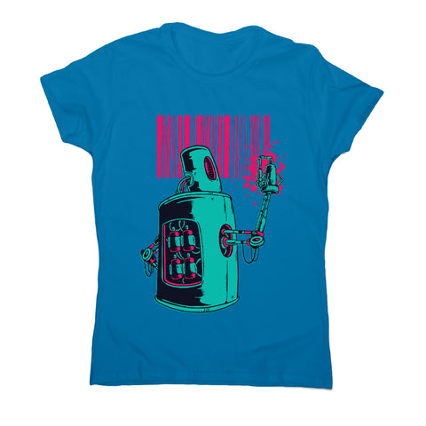 Robot graffiti - women's funny premium t-shirt - Graphic Gear