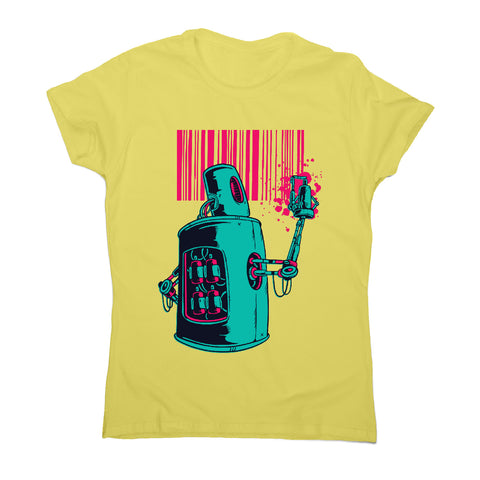 Robot graffiti - women's funny premium t-shirt - Graphic Gear