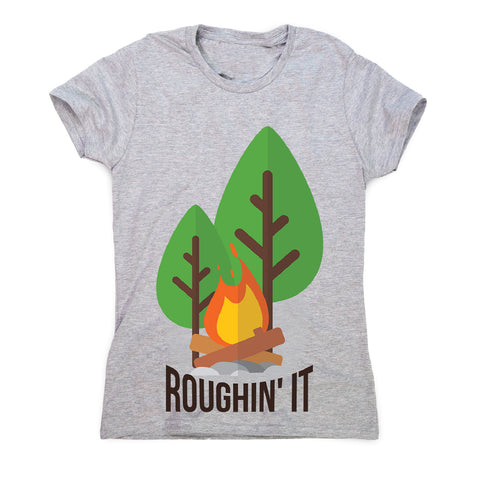 Rough camping - women's funny premium t-shirt - Graphic Gear