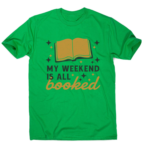 Reading books hobby pun men's t-shirt Green