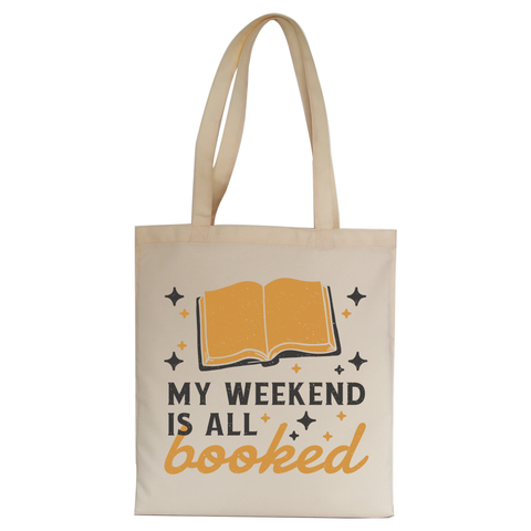 Reading books hobby pun tote bag canvas shopping Natural