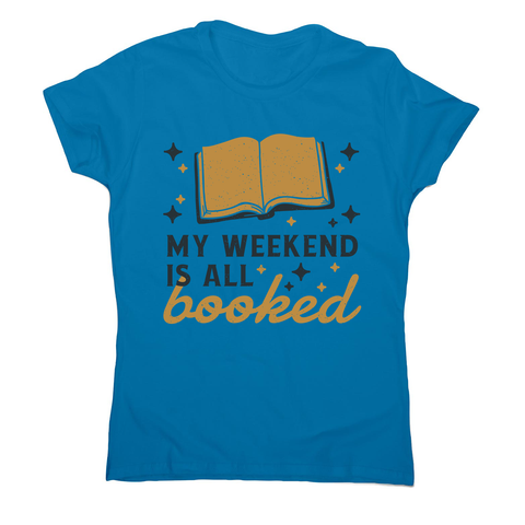 Reading books hobby pun women's t-shirt Sapphire