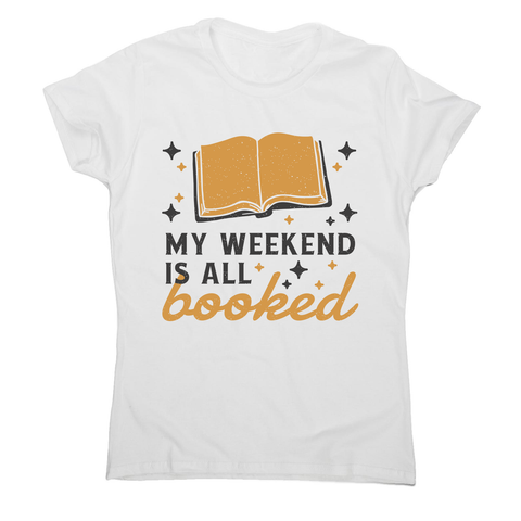 Reading books hobby pun women's t-shirt White