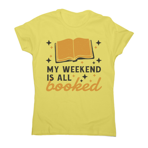 Reading books hobby pun women's t-shirt Yellow