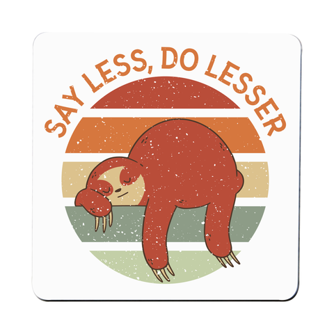 Retro sunset sloth coaster drink mat Set of 1