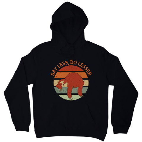Retro sunset sloth hoodie Black