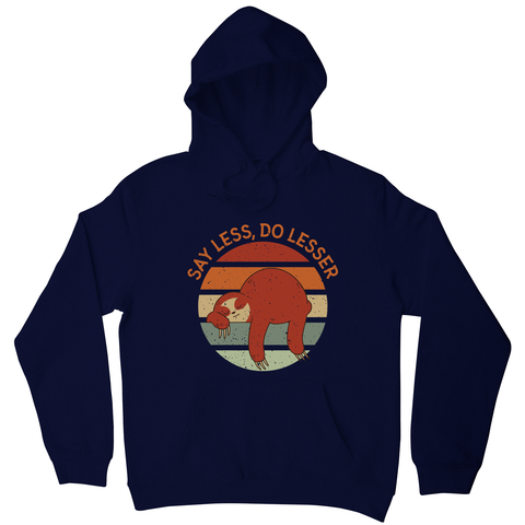 Retro sunset sloth hoodie Navy