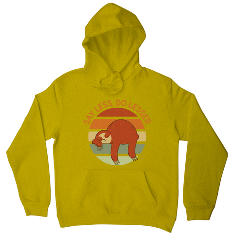 Retro sunset sloth hoodie Yellow