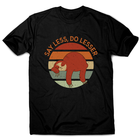 Retro sunset sloth men's t-shirt Black