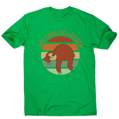 Retro sunset sloth men's t-shirt Green