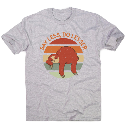 Retro sunset sloth men's t-shirt Grey