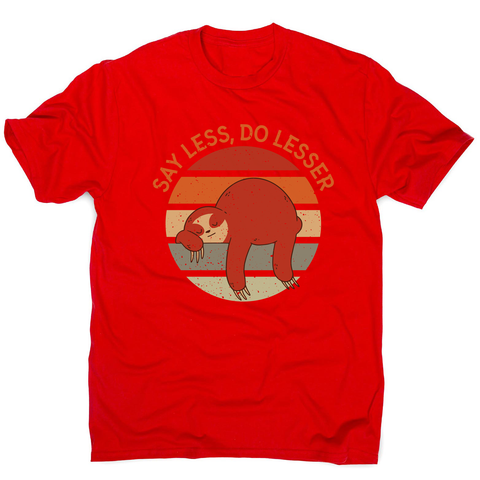 Retro sunset sloth men's t-shirt Red