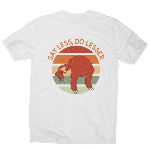 Retro sunset sloth men's t-shirt White