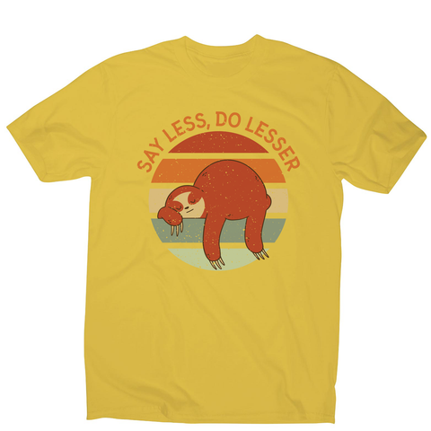 Retro sunset sloth men's t-shirt Yellow