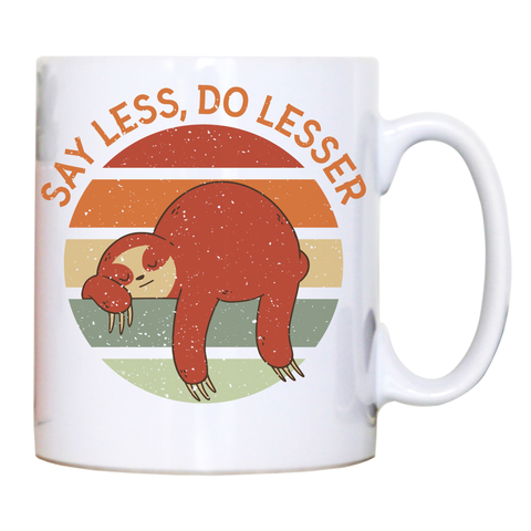 Retro sunset sloth mug coffee tea cup White