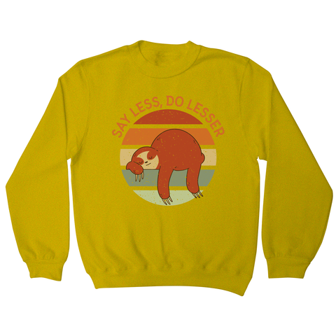 Retro sunset sloth sweatshirt Yellow