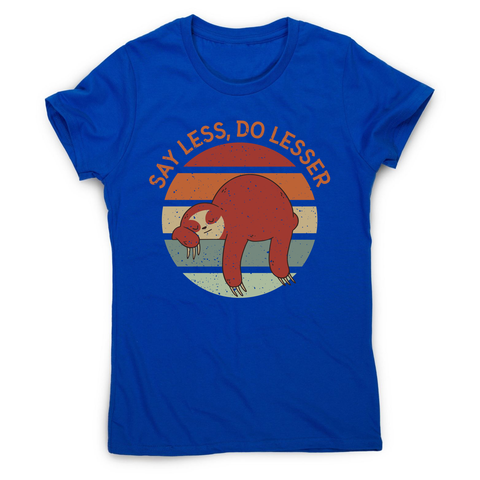 Retro sunset sloth women's t-shirt Blue