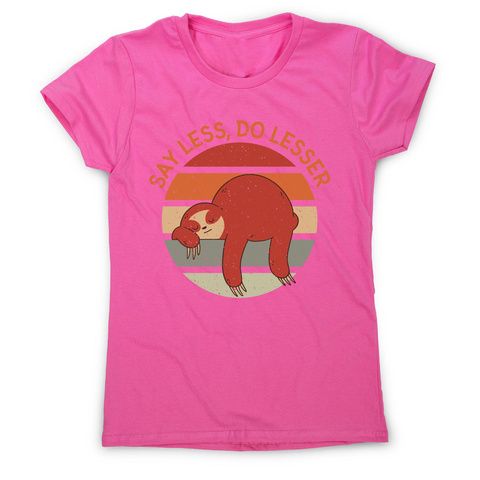 Retro sunset sloth women's t-shirt Pink