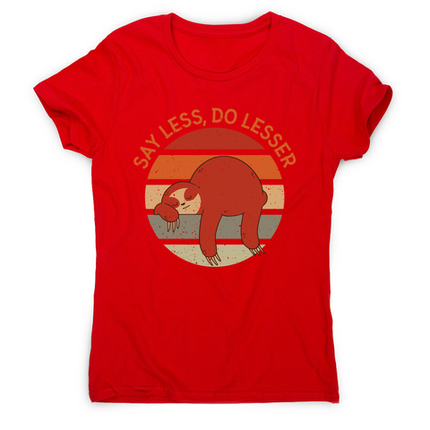 Retro sunset sloth women's t-shirt Red