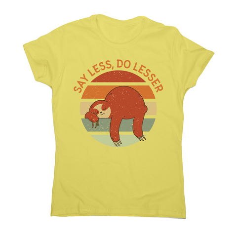 Retro sunset sloth women's t-shirt Yellow