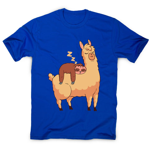 Sloth riding llama - men's funny illustrations t-shirt - Graphic Gear