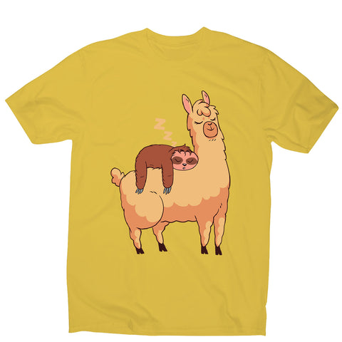 Sloth riding llama - men's funny illustrations t-shirt - Graphic Gear