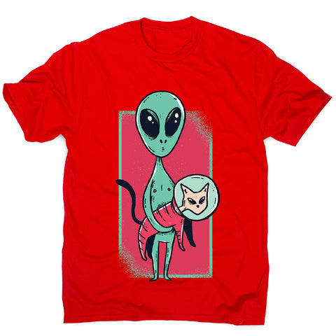 Space alien cute cat - men's funny premium t-shirt - Graphic Gear