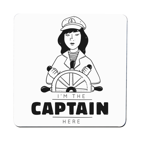 Ship captain coaster drink mat Set of 1