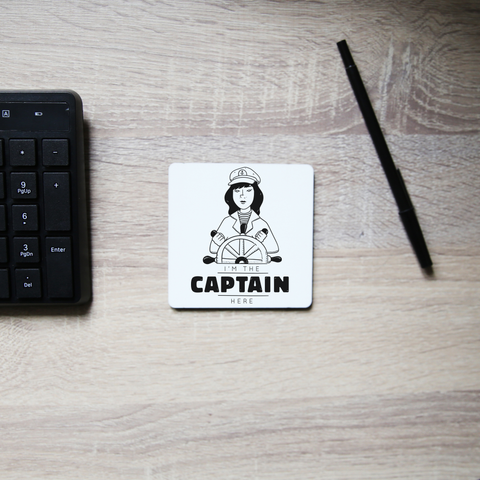 Ship captain coaster drink mat Set of 2