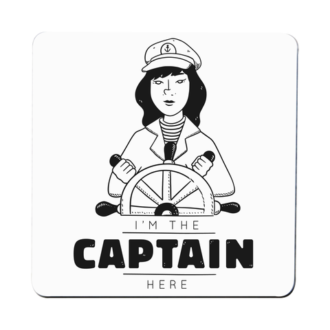 Ship captain coaster drink mat Set of 2