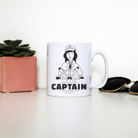 Ship captain mug coffee tea cup White