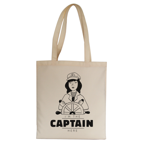 Ship captain tote bag canvas shopping Natural