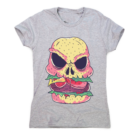 Skull burger funny foodie t-shirt women's - Graphic Gear