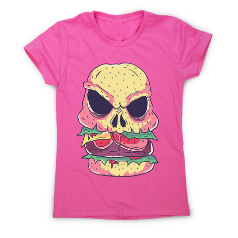 Skull burger funny foodie t-shirt women's - Graphic Gear