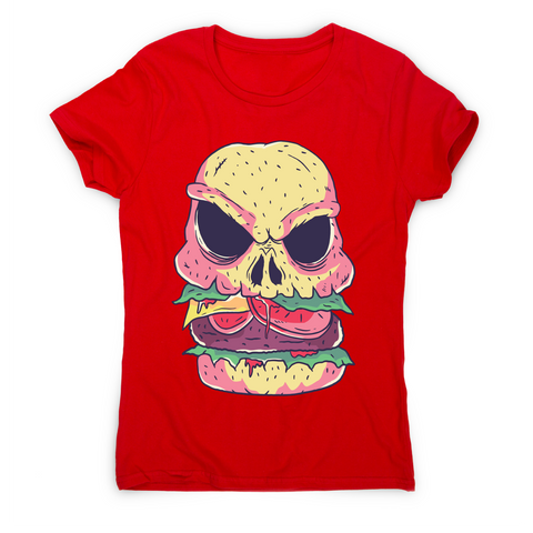 Skull burger funny foodie t-shirt women's - Graphic Gear