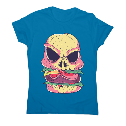Skull burger funny foodie t-shirt women's - Graphic Gear