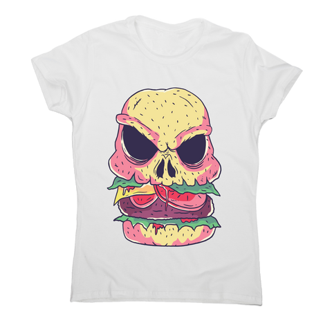 Skull burger funny foodie t-shirt women's - Graphic Gear