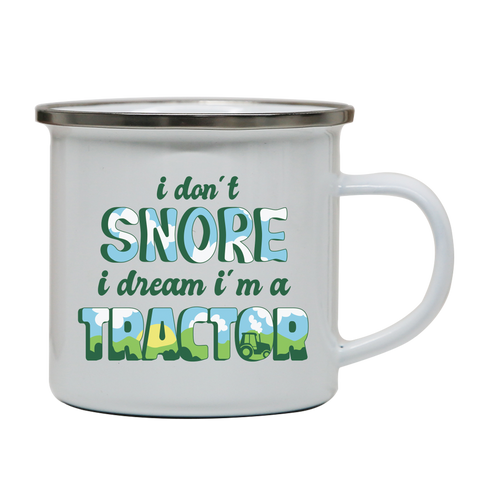 Snoring funny quote enamel camping mug White