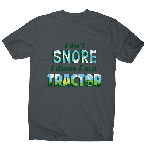 Snoring funny quote men's t-shirt Charcoal