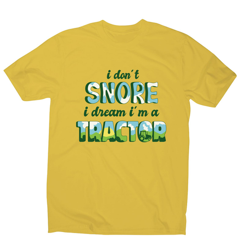 Snoring funny quote men's t-shirt Yellow