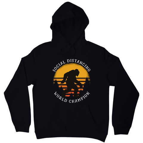 Social distancing bigfoot hoodie Black