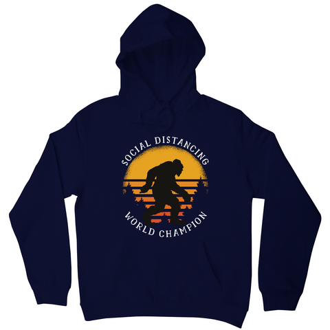 Social distancing bigfoot hoodie Navy