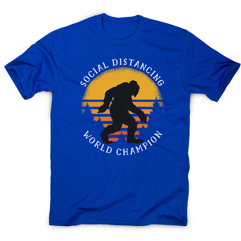 Social distancing bigfoot men's t-shirt Blue