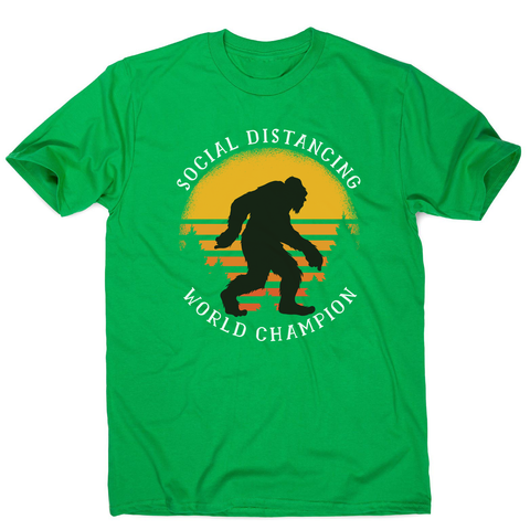 Social distancing bigfoot men's t-shirt Green