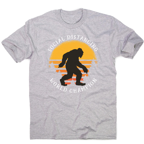 Social distancing bigfoot men's t-shirt Grey
