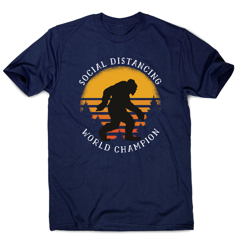 Social distancing bigfoot men's t-shirt Navy